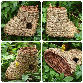 11 стила Гнездо за птици Клетка за птици Клетка за яйца от естествена трева Къщичка за птици Външни декоративни плетени висящи къщички за гнезда за папагали