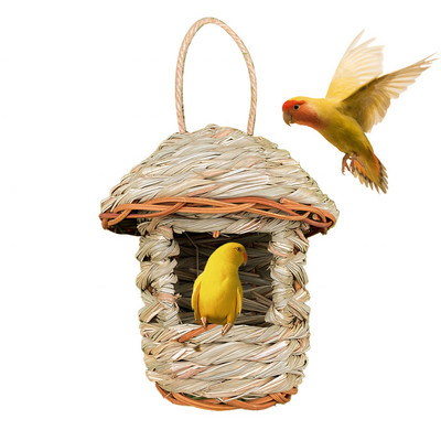 11 stiili lindude pesa linnupuur Naturaalse muru munaga puur linnumaja õues dekoratiivsed kootud rippuvad papagoipesamajad