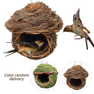11 stiili lindude pesa linnupuur Naturaalse muru munaga puur linnumaja õues dekoratiivsed kootud rippuvad papagoipesamajad