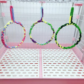 Κούνια πουλιών Βάση Πέρκα Κλουβί Κρεμαστά παιχνίδια Κρεμαστό σχοινί Δαχτυλίδι Αντίσταση στο δάγκωμα Αναρρίχηση Παιχνίδια μάσησης (τυχαίο χρώμα)