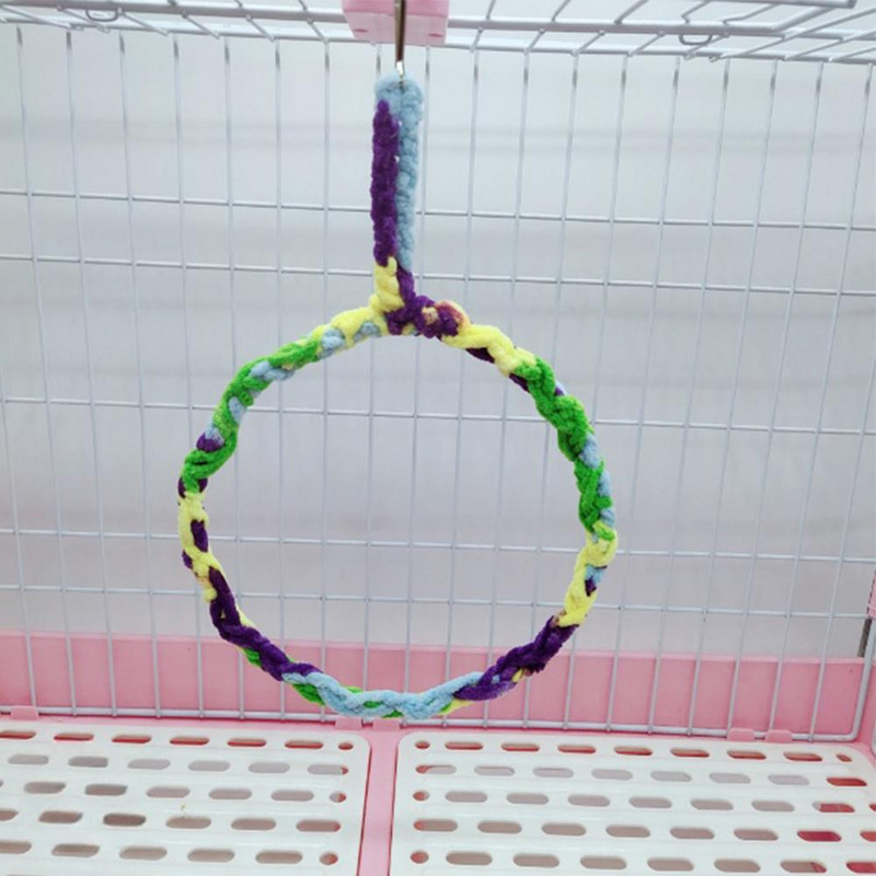 Κούνια πουλιών Βάση Πέρκα Κλουβί Κρεμαστά παιχνίδια Κρεμαστό σχοινί Δαχτυλίδι Αντίσταση στο δάγκωμα Αναρρίχηση Παιχνίδια μάσησης (τυχαίο χρώμα)