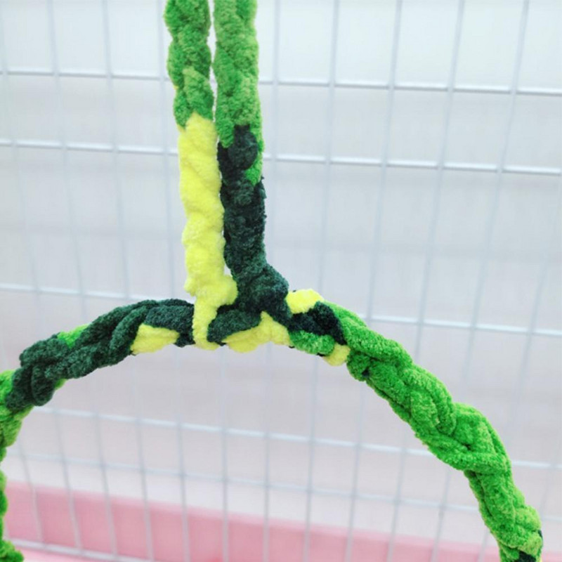 Κούνια πουλιών Βάση Πέρκα Κλουβί Κρεμαστά παιχνίδια Κρεμαστό σχοινί Δαχτυλίδι Αντίσταση στο δάγκωμα Αναρρίχηση Παιχνίδια μάσησης (τυχαίο χρώμα)