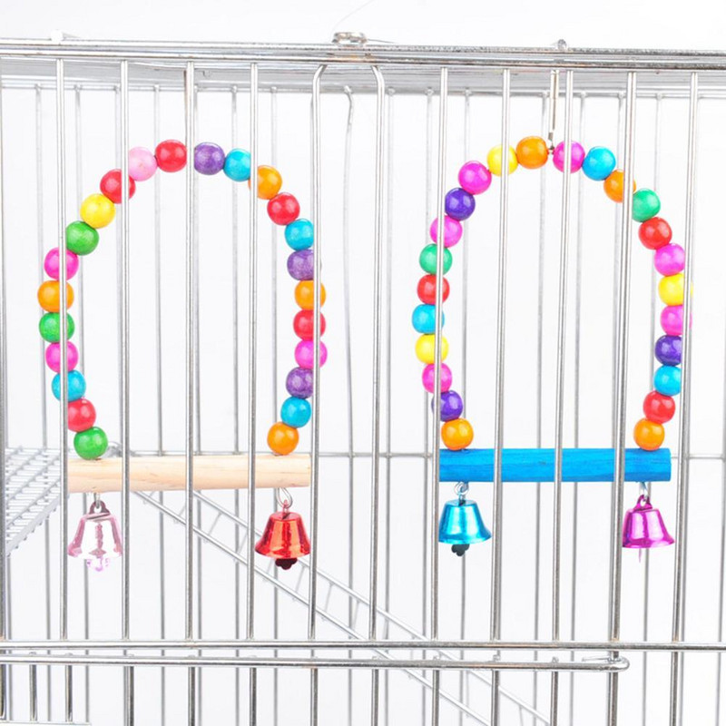 Mediniai paukščių sūpynės ešeriai papūga kabantis žaislas su varpeliais paukščių narveliuose žaislai paukščių papūgos spygliuočių žaislai, skirti Conures Meilės paukščiams Kikiliai