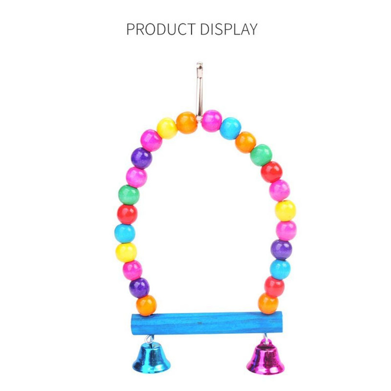 Mediniai paukščių sūpynės ešeriai papūga kabantis žaislas su varpeliais paukščių narveliuose žaislai paukščių papūgos spygliuočių žaislai, skirti Conures Meilės paukščiams Kikiliai