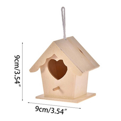 Loominguline puidust koolibrimaja riputusköiega Koduaiandus 6 kaunistust Seinale kinnitatav linnukese väike kuumapesa.
