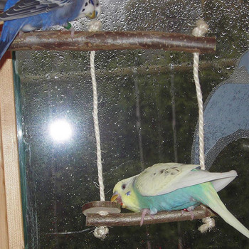 Ξύλινο παιχνίδι κατοικίδια ζώα Κρεμαστά πουλί παπαγάλος Πέρκα Βαμβακερό σχοινί Κλουβί Κούνια Παιχνίδι μασήματος