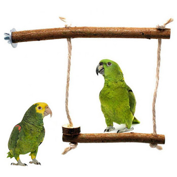 Ξύλινο παιχνίδι κατοικίδια ζώα Κρεμαστά πουλί παπαγάλος Πέρκα Βαμβακερό σχοινί Κλουβί Κούνια Παιχνίδι μασήματος