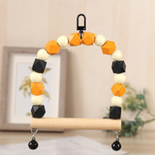 Jucării din lemn pentru leagăn de păsări Papagal de mestecat Biban agățat cu clopote Jucărie de cușcă pentru păsări pentru animale de companie, pentru perusi mic, păsări iubitoare, calopote