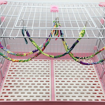 1PCS Legendog Parrot Colorful Perch Toy Устойчив на ухапване Здрав хамстер Ръчно изработено плетено въже Bridge Bird Cage Swing Perch