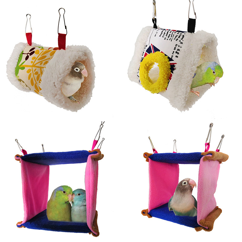 Τετράγωνη φωλιά παπαγάλου πουλιού Μαλακή βελούδινη αιώρα παπαγάλου πουλιών Ζεστό κρεμαστό κρεβάτι για κατοικίδια Σπήλαιο Κλουβί Σκηνή Σκηνή Σπίτι για μικρά ζώα