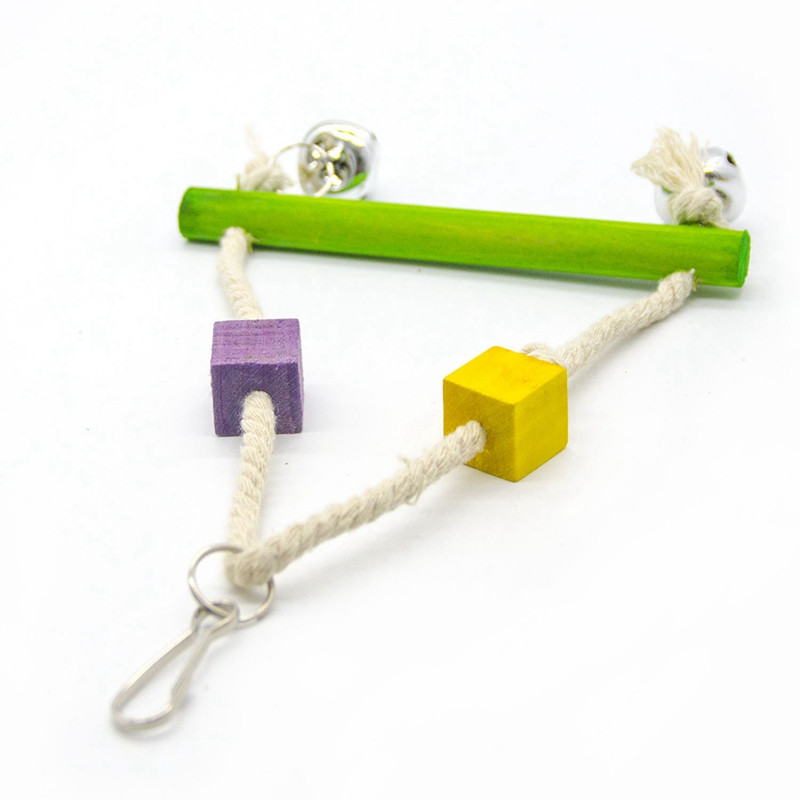 1 tk Lemmiklindude tugi ahven puidust köis dekoratiivne helmes papagoi kiik mänguasi papagoi viirpapagoile puuri rippuvad mänguasjad võrkkiik kiik