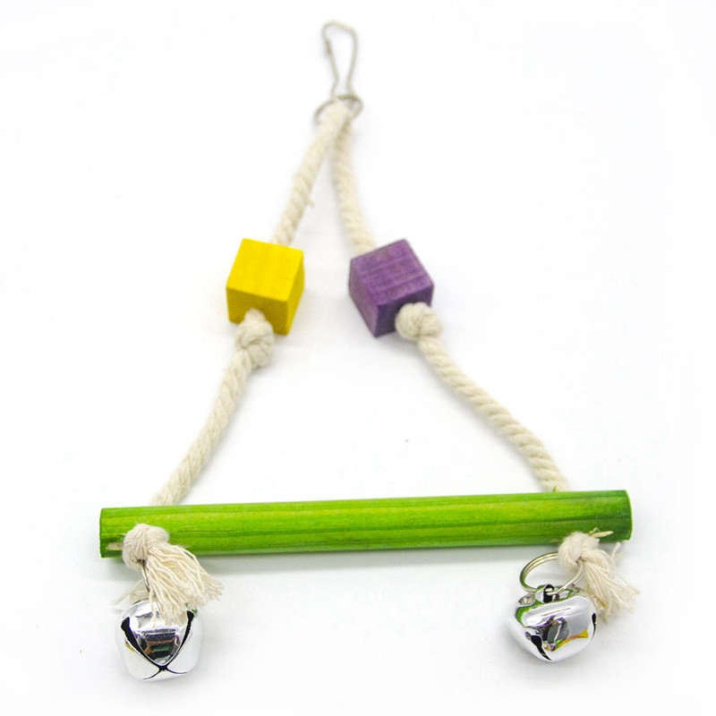 1 tk Lemmiklindude tugi ahven puidust köis dekoratiivne helmes papagoi kiik mänguasi papagoi viirpapagoile puuri rippuvad mänguasjad võrkkiik kiik