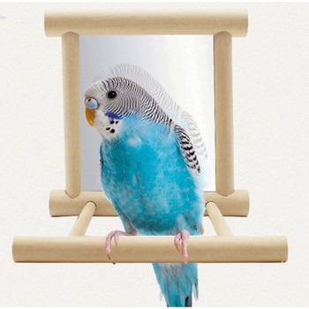 Parrot Bird Ξύλινη κούνια για Πέρκα Βάση Παιχνιδιού για κατοικίδια Κρεμαστά Παιχνίδι Πλατφόρμα Βάση Παιχνιδιού Σταντ Budgie Parakeet Perches Board For Birds Cage