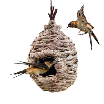 Φωλιά πουλιών Κλουβί πουλιών Φυσικό γρασίδι Αυγό Κλουβί Σπίτι πουλιών Υπαίθριο διακοσμητικό υφαντό κρεμαστή φωλιά παπαγάλου Σπίτια για κατοικίδια Υπνοδωμάτιο Φύση