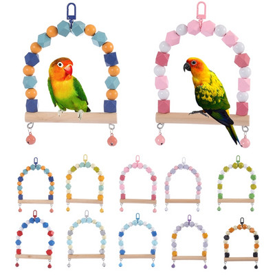 Linnukiiged mänguasjad Papagoi puuris rippuv mänguasi koos konksuga Värviliste helmestega Armsad metallist kellukesed väikestele koonustele pojengi tiigri nahk