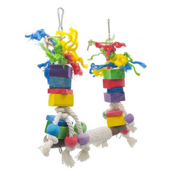 Bird Chewing Swing Toy, Parrot Colorful Stand Παιδική χαρά Κρεμαστό σταντ κοντάρι Αξεσουάρ κλουβιού πουλιών Κρεμαστό παιχνίδι για Cockatiel