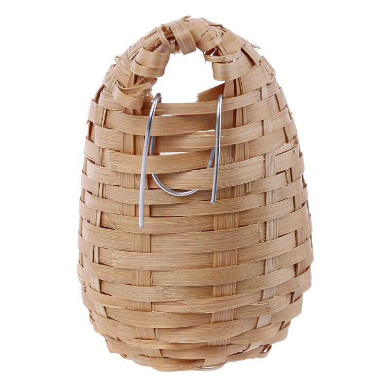 Cuib de colibri țesut manual Casă de păsări împletită din bambus natural Cabană de păsări în aer liber pentru vrăbii cuib mic de adăpostire a cintezei 2022 Nou