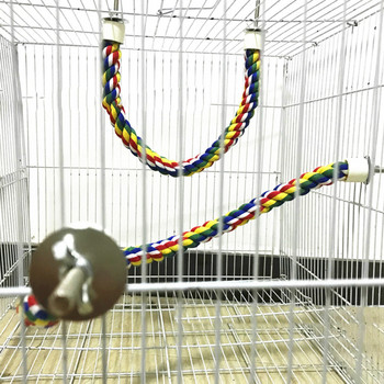 Домашни любимци Нови играчки за птици Висящи многоцветни играчки за въже Тип за въже Бънджи Играчка за птици Calopsita Аксесоари за папагал Птици