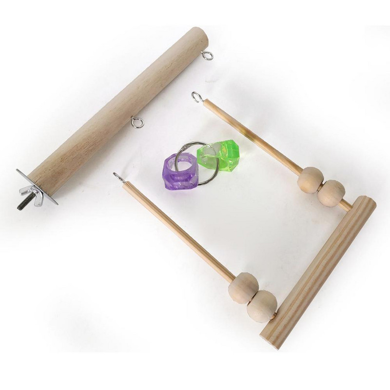 Drvena ljuljačka za papige Igračke za grickanje Stalak za papige Drvena ljuljačka za ptice za korelije Conure Finch Lovebird