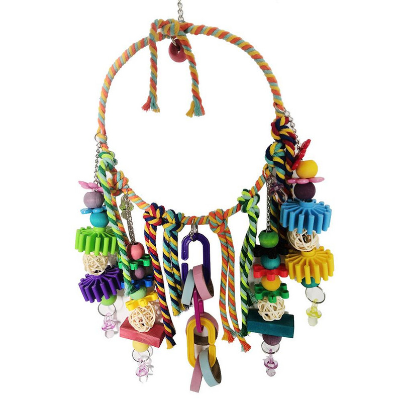 Linnukiikumise mänguasi Linnu ahven värviliste närimismänguasjadega Linnu õrred puuvillase köiega lindudele Armastuslinnud Papagoid Vindid mängivad