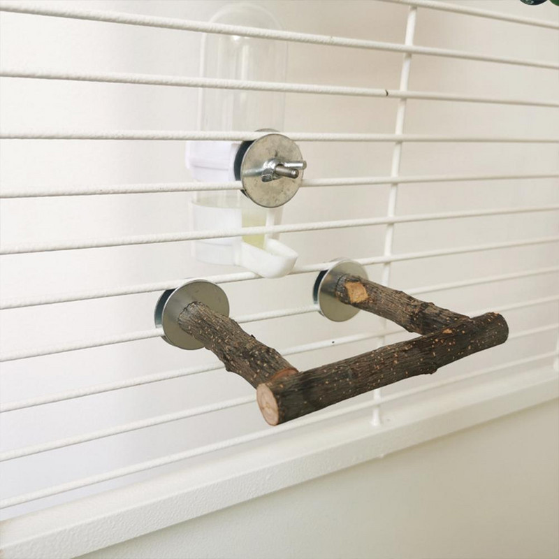 Papūgos stovas U formos paukščių geriamojo vandens butelis maisto dubuo lazdelės medžio masyvo papūgos ešerio stovas paukščių narvas