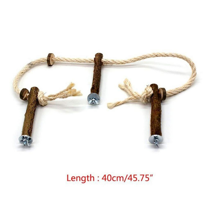 1Pc igračka konop za ptice Smuđeri Uže za penjanje Bungee igračke za ptice Uže Stalak za grgeče Kavezni konop Drveni stalak za papige