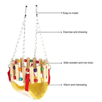 Играчка стълба за малък домашен любимец с хамак, играчка за окачване на клетка за папагал, играчка за люлка за хамстер, играчка за дъвчене на катерица Тоторо Чинчила Заек