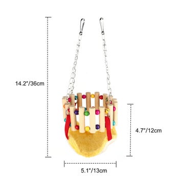 Играчка стълба за малък домашен любимец с хамак, играчка за окачване на клетка за папагал, играчка за люлка за хамстер, играчка за дъвчене на катерица Тоторо Чинчила Заек