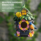 Cușcă pentru păsări din rășină agățată Curte Amenajare grădină Pasăre Ne-st Cutie pentru casă agățată pentru perusi pentru balcon Amenajare a teritoriului Decorare în aer liber