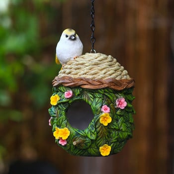 Κρεμαστό ρετσίνι Bird Cage Αυλή Διάταξη κήπου Bird Ne-st Hanging Parakeet House Box Για Εξωραϊσμό Μπαλκονιού Διακόσμηση εξωτερικού χώρου