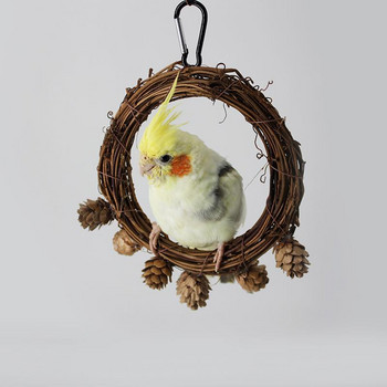 Παιχνίδι Pet Bird Parrot Παιχνίδι βαμβακερό σχοινί κύκλος παιχνίδια μασώντας μπουκιά παπαγάλος πέρκα κρεμασμένο κλουβί Κούνια δαχτυλίδι με σχοινί Βάση Climb Toy Bird Supplies
