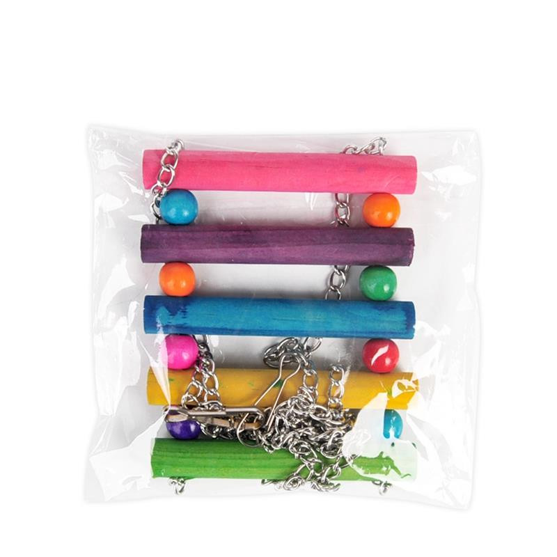 2 vnt Spalvingos papūgos narvelio sūpynės medinės dekoratyvinės paukščių kopėčios sūpynės papūga pakabinamos sūpynės Papūga Interaktyvūs žaislai paukščių reikmenys