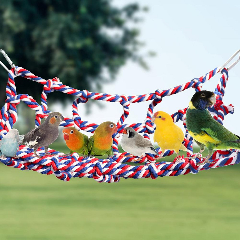 Animal de companie colorat frânghie de alpinism plasă agățat hamac cușcă accesorii decor cu cârlige pentru hamster veveriță papagal