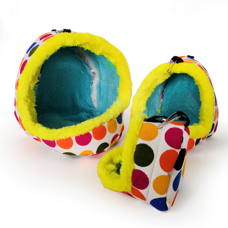 Cușcă caldă pentru păsări cuib de pluș pentru hamsteri Casă semi-închisă pentru animale de companie mic Pat de iarnă Accesorii pentru budgerigar Cobai Sac de dormit