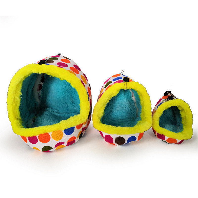 Cușcă caldă pentru păsări cuib de pluș pentru hamsteri Casă semi-închisă pentru animale de companie mic Pat de iarnă Accesorii pentru budgerigar Cobai Sac de dormit