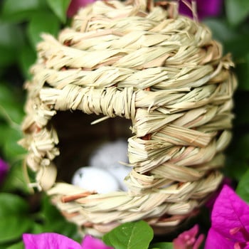 Little Bird Nest Χειροποίητο Bird House Natural Aspen Reed Parrot Pigeon Bird Egg Cage Weaved κρεμαστό υπνοδωμάτιο Aviary Birds Outdoor