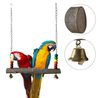 Jucărie de mestecat papagal, leagăn mare, pod suspendat, leagăn cu lanț, pentru cocoș, găină, păsări, urcă și mestecă leagăne pentru animale de companie