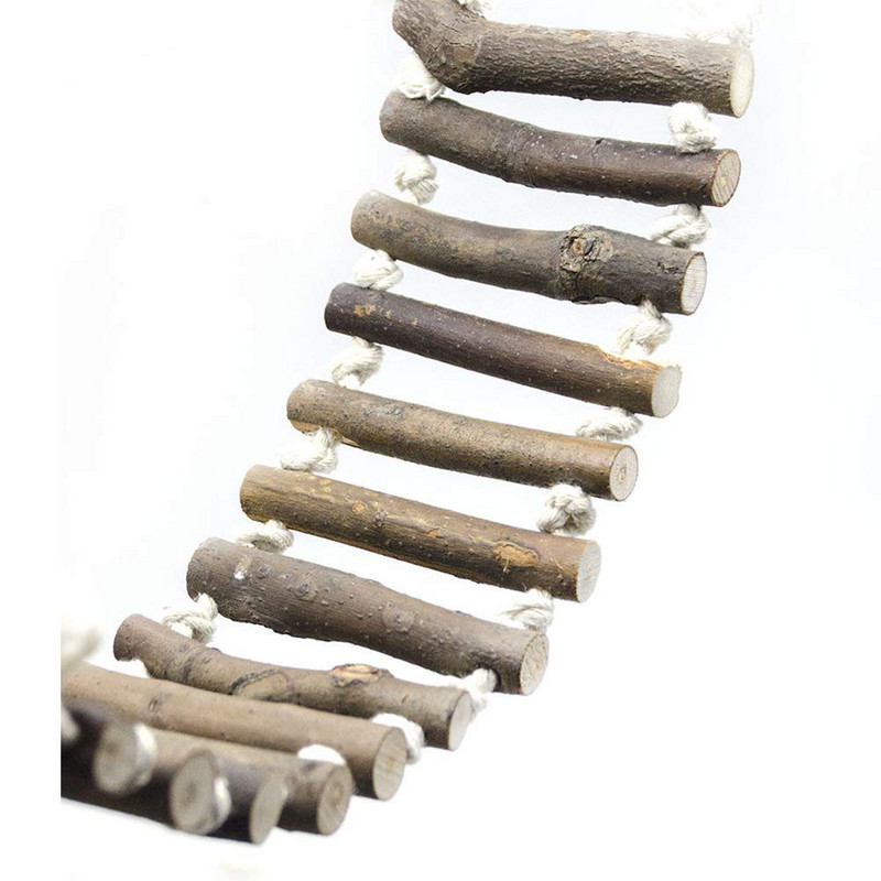 Putnu rotaļlietas Papagaiļa rotaļlieta 13 pakāpju kāpšanas kāpnes maziem vai vidējiem putniem, baļķi ar mizu kokvilnas virvi, šūpošanās tiltu