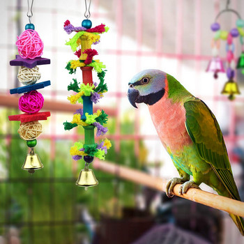 Parrot Swing Toys Висяща камбана Клетка Хамак Играчка за дъвчеща птица Малки папагали Cockatiels Conures Parrots Love Birds 8Pcs
