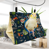 Cuib de papagal din pluș moale, hamac pentru papagal, pat cald suspendat pentru animale de companie, cușcă, colibă, cort, casă de jucărie pentru animale mici