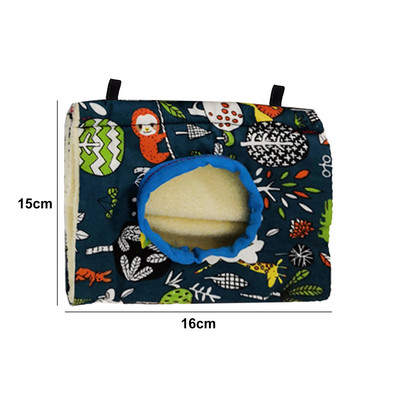 Cuib de papagal din pluș moale, hamac pentru papagal, pat cald suspendat pentru animale de companie, cușcă, colibă, cort, casă de jucărie pentru animale mici