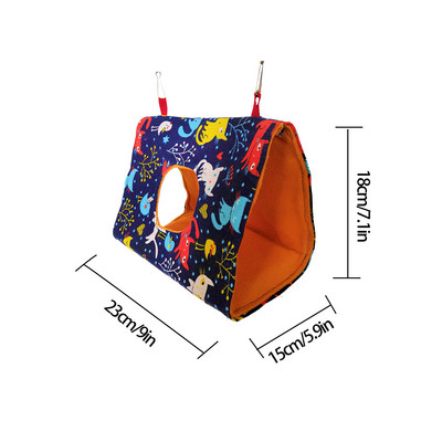 Cuib de papagal din pluș moale, hamac pentru papagal, pat cald suspendat pentru animale de companie, cușcă, colibă, cort, casă de jucărie pentru animale mici