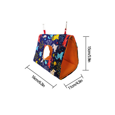 Cuib de papagal din pluș moale, hamac pentru papagal, pat cald suspendat pentru animale de companie, cușcă, colibă, cort, casă de jucărie pentru animale mici