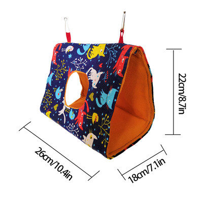 Cuib de papagal din pluș moale, hamac pentru papagal, pat cald suspendat pentru animale de companie, cușcă, colibă, cort, casă de jucărie pentru animale mici