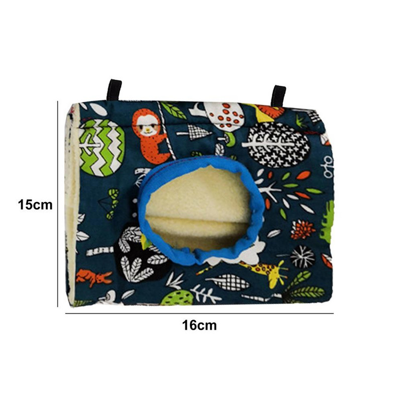 Cuib de papagal din pluș moale, hamac pentru papagal, pat cald suspendat pentru animale de companie, cușcă, colibă, cort, casă de jucărie pentru animale mici