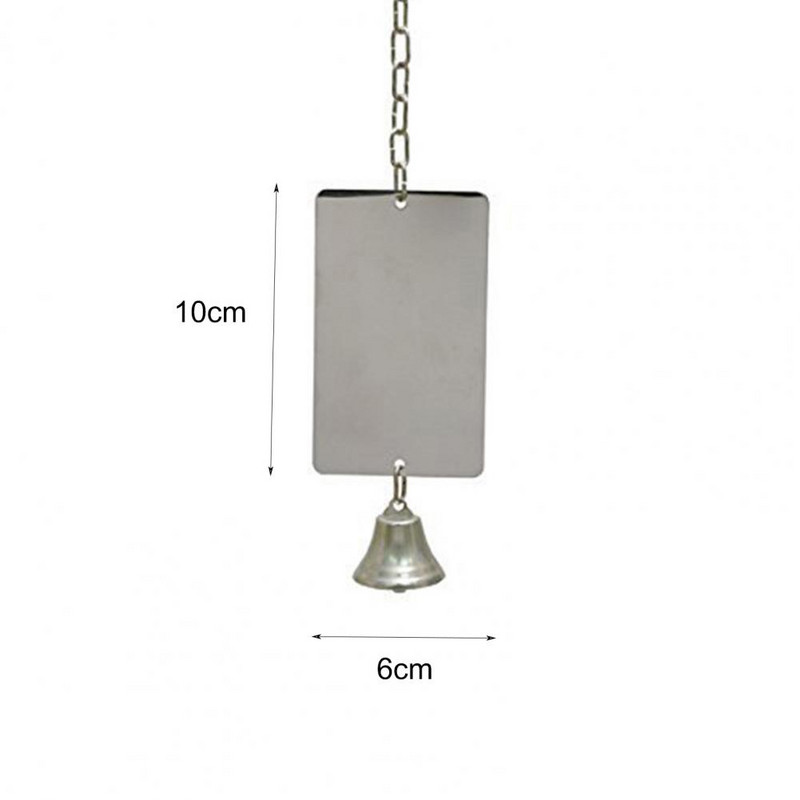 Veidrodinis varpelis, nešiojamasis akrilinis žaislų narvelio dekoravimo veidrodis naminių paukščių priedams