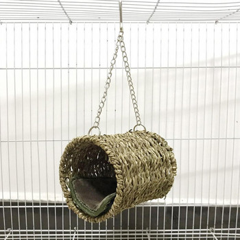 Υπέροχο κρεβάτι για κατοικίδια με ματ αναπνεύσιμη αιώρα από φυσικό γρασίδι για Sleeping Bird Hammock Pet House