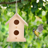 Looduslikust puidust linnumaja linnumaja õueaia kaunistusteks Loominguline linnupesa linnumaja linnupuur