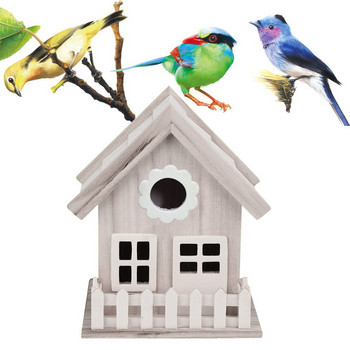 Υψηλής ποιότητας Ξύλινο Σπίτι Πτηνών Επιτοίχιο Σχοινί Κρεμαστό Σπίτι Κηπουρική Διακόσμηση Δημιουργική Εξωτερική Φωλιά Μικρού Σπίτι για Πουλιά