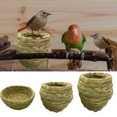 Prirodno gnijezdo za ptice Topla spavaća soba za kućne ljubimce Dvorište za ptice Ručno izrađeni slamnati kavezi Ukrasi za papige Kanarinci Gnijezdo kućica za golubove